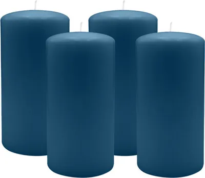 Produktbild von 4er Set Adventskranzkerzen Petrol Blau Ø 80 x 150 mm