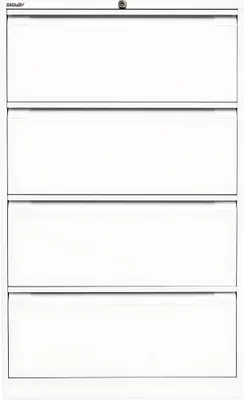 Produktbild von Hängeregistraturschrank, doppelbahnig, weiß, 4 Schubladen