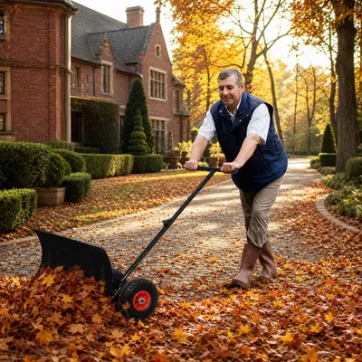 Produktbild von ACXIN Roll-Schneeschieber, 5-fach höhenverstellbarer T-Griff, winkelverstellbare Schneeschaufel mit Luftreifen, Schneeräumer für Einfahrten & Gehwege