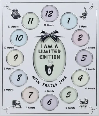 Produktbild von Baby Galerie My First Year Silber Babybilderrahmen Monatsbilderrahmen 12 Monate, 29 x 24 cm