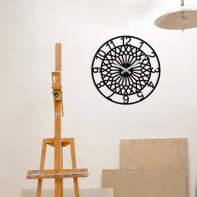 Image de Opviq, Enzoclock- ENZ1409, noir, horloges murales, 48 x 48 cm, 100% métal (épaisseur : 1