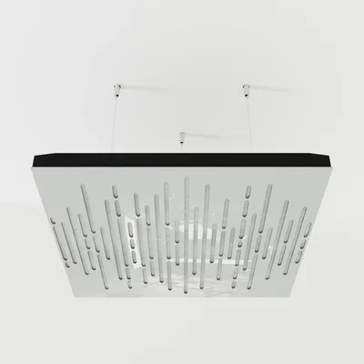 Zdjęcie produktu dla Zestaw 4 paneli akustycznych do sufitu, wzór WAVE, materiał: aksamit, wymiary: 50x50x5 cm, kolor: biały