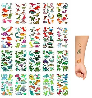 Produktbild von Famanu Tattoo Aufkleber Dinosaurier - Wasserfeste Tattoos für Kinder