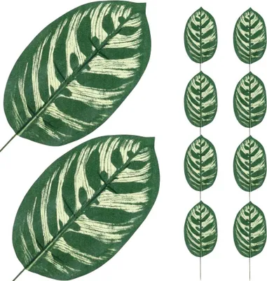 Produktbild von Dekolo Künstliche Pflanzen Kunstpflanzen Grünpflanzen Blätter für den Blumenstrauß 45cm 10St.