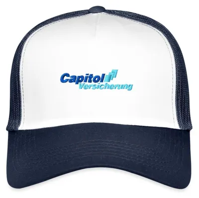 Produktbild von Spreadshirt Stromberg Gesticktes Logo Der Capitol Versicherung Trucker Cap, One size, Weiß/Navy