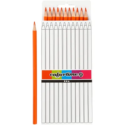 Produktbild von Colortime Buntstifte, Mine: 3 mm, L 17 cm, Orange, Basic, 12Stck.