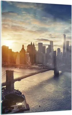 Produktbild von Bilder auf glas - Einteilig - New York Stadt - 50x70cm - Glasbilder - Wandbilder - Bilder - zum Aufhängen bereit - Wanddekoration aus Glas - Glas Bilder - Wandbild auf Glas - GPA50x70-3733