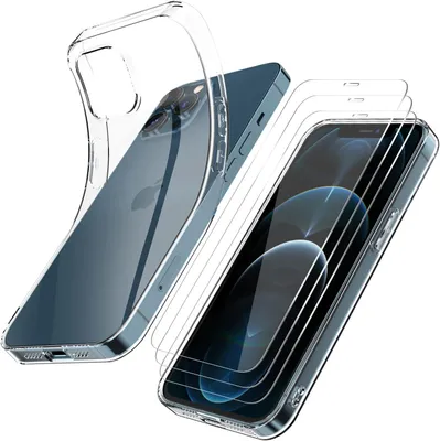 Produktbild von Case Set Für Apple Iphone 12 Pro Max Silikon + 3X Gehärtetes Glas A2410