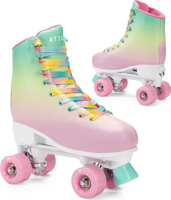 Produktbild von ATTABO Rollschuhe Aquatica Größe 39-42 EU Aluminiumschiene, buntes Design, 82A Rollen 54 mm x 32 mm, Zehenschutz, sicheres Bremsen, ABEC-5