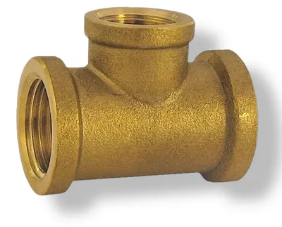 Produktbild von T-Stück reduziert Messing CW617N Fitting IG x IG reduziert x IG 3/4 x 1/2 x 3/4 Zoll