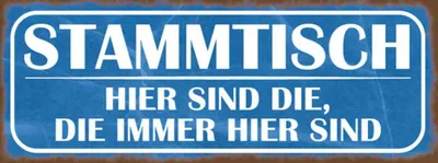 Produktbild von vianmo Holzschild 10x27 cm Stammtisch hier sind die immer Dekoration