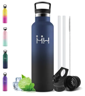 Produktbild von Motswedi Trinkflasche Edelstahl 1l, mit Strohhalm, Thermosflasche, Thermo Trinkf