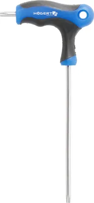 Produktbild von Högert Technik - TORX-Schlüssel T-Typ ? 45mm I Torx I Torx-Sicherheitsschlüssel T-Griff I Sicherheits-Torxschlüssel Typ T | Innensechskantschlüssel Aus S2-Stahl I Beständig gegen Verformung und Abrieb