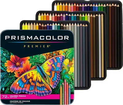 Image de PRISMACOLOR Premier crayons de couleur à pigments, 72pcs dans une boîte en métal