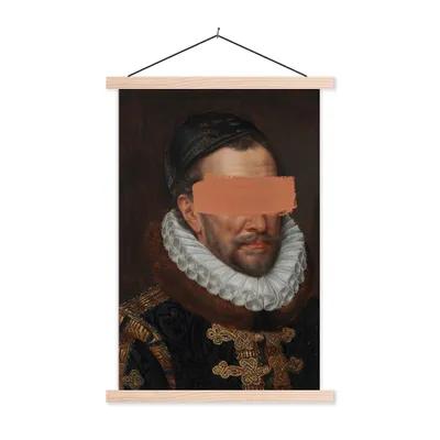 Produktbild von MuchoWow® Textilposter Wilhelm von Oranien - Adriaen Thomasz - Gemälde 60x90 cm mit holzfarbenen Rahmen - Textil