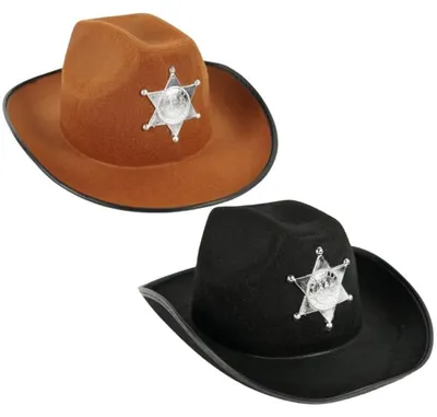 Produktbild von Cowboyhut aus Filz für Kinder, braun/schwarz