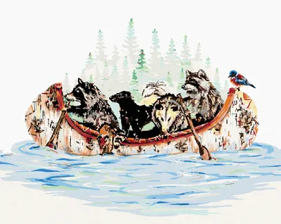 Produktbild von Zuty - MALEN NACH ZAHLEN - TIERE AUF EINEM BOOT (HOLLY SIMENTAL), 40x50 cm, ohne Keilrahmen