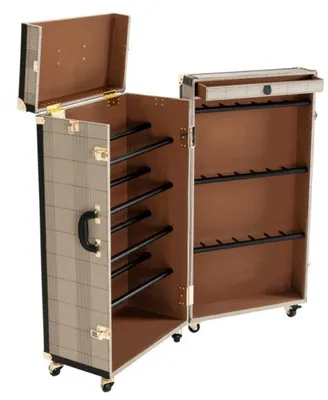 Obrázok produktu pre Casa Padrino, luxusná skriňa na topánky v vintage dizajne kufríka – komoda v štýle Art Deco – drevo a mosadz – 55,5 x 43 x výška 109 cm