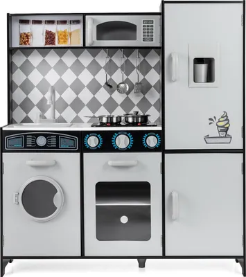 Image de Cuisine en bois pour enfants avec machine à glaçons et four