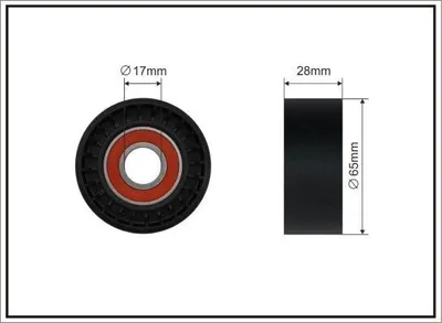 Produktbild von CAFFARO 500030 Spannrolle Zahnriemen Ø65mm für FORD Puma Schrägheck