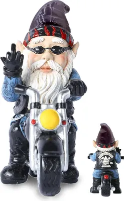 Immagine prodotto di Gnomo da giardino per moto - Regalo divertente per uomini