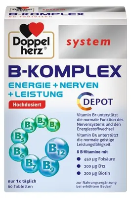 Obrázek produktu pro Double Heart System B-Complex tablety, 60 tablet