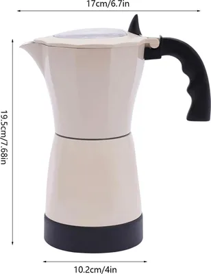 Produktbild von Elektrischer Kaffeekocher - Kaffeemaschine mit Sockel - 300 ml - 6 Tassen - 480 W - Aluminiumlegierung - Weiß