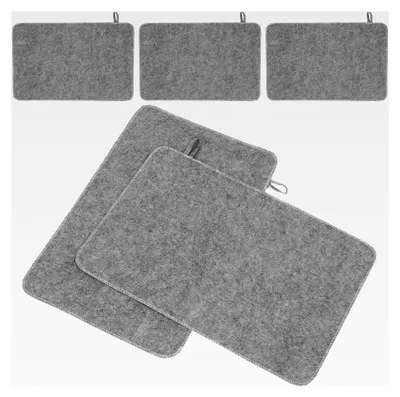 Produktbild von 5 Stück Filzsaunamatten Grau - Wärmeisolierende und Wasserabsorbierende Saunabankkissen aus Dickem Filz für Sauna, Dampfbad und Spa