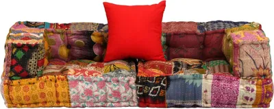 Zdjęcie produktu dla vidaXL 2-osobowa pufa modułowa z tkaniny patchwork