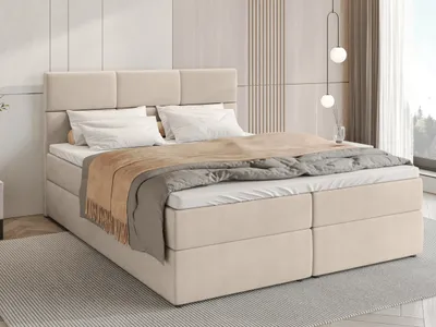 Produktbild von BroMARKT Boxspringbett BOSTON mit 2 Bettkasten, Bonell-Matratze, Polsterbett, Bett (Beige, Cosmic 10, 140 x 200 cm)