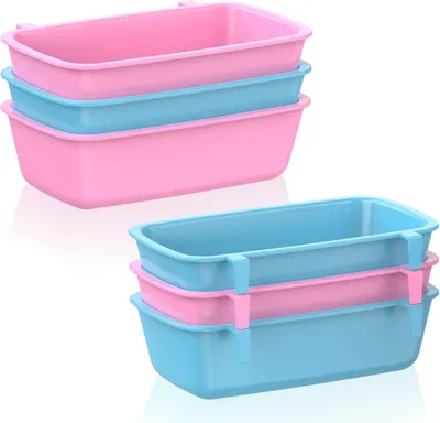 Obrázek produktu pro Sada 6 závěsných plastových klecí pro ptáky, 296 ml, včetně krmítka pro králíky