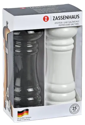 Produktbild von Zassenhaus Mühlen-Set BERLIN 18 cm, schwarz/weiß, Keramikmahlwerk