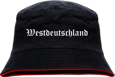 Produktbild von Westdeutschland Anglerhut - Altdeutsche Schrift - Schwarz-Roter Fischerhut S/M SchwarzRot