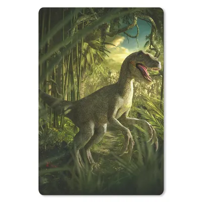 Produktbild von MuchoWow® Mauspad Mousepad Dinosaurier - Pflanzen - Grün - Illustration - Kinder - Jungen 18x27 cm - Mousepads - Maus Mat - Pad - Mausunterlage