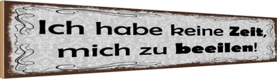 Produktbild von vianmo Holzschild 10x46 cm Habe keine Zeit mich zu beeilen