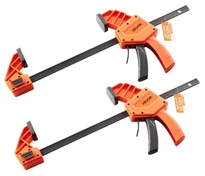Image de VEVOR Pince-barre pour le travail du bois 2 pièces ouverture 30,48 cm, pince Quick-Grip F avec limite de charge 154 kg, profondeur 84,6 mm, plastique & acier carbone, travail du métal Orange + noir
