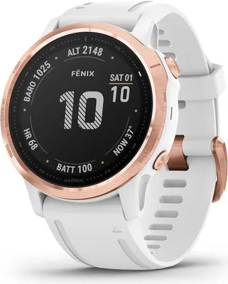 Produktbild von Garmin Fenix 6S Pro Smartwatch Sportuhr Fitness GPS-Multisport Herzfrequenz, Farbe:Weiß-Rosegold