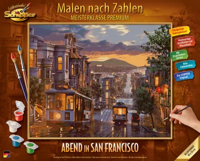 Produktbild von Schipper Abendstimmung in San Francisco Malen nach Zahlen, Farben enthalten, Junge/Mädchen, Einzel Ausmalbild