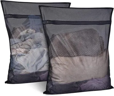 Productafbeelding van Wasnetten voor wasmachine, set van 3, waszakken met rits voor bh's, schoenen, sokken, ondergoed, babykleding, shirts en truien, 50 x 60 cm