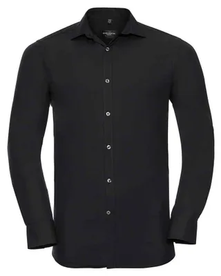 Productafbeelding van Russell Collection - "Ultimate" herenhemd, lange mouwen, model LT5377 (XXL) (zwart)