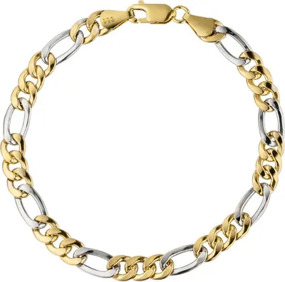 Produktbild von Armband aus 333 Gold Gelbgold & Weißgold bicolor Goldarmband 19cm Uni