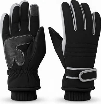 Produktbild von Winter Handschuhe, handschuhe Damen Herren, Größe M, Touchscreen Skihandschuhe für Ski, Snowboard, Grau