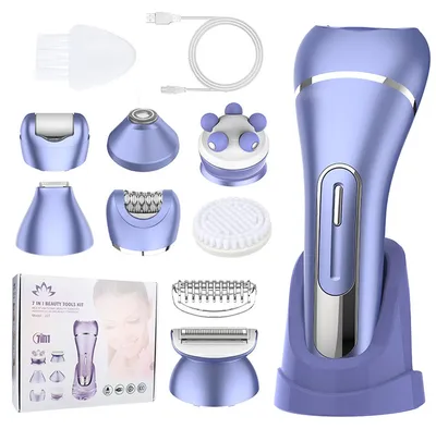 Produktbild von 7 In 1 Epilierer Damen, Rasierer Damen, Gesichtsepilierer für Frauen mit Led, Bikini Trimmer, Intimrasierer Frauen, Nass- und Trockenrasierer