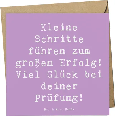 Produktbild von Mr. & Mrs. Panda Grußkarte Spruch Prüfungen bestehen - Lavendeltraum - Geschenk, Ermutigung, Mut, Klappkarte, Zuversicht, faltkarte, Motivation, Glückwunschkarte, Trost