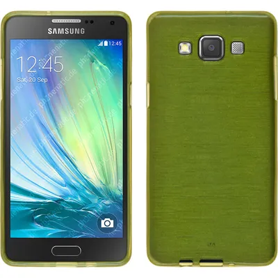 Produktbild von PhoneNatic Case kompatibel mit Samsung Galaxy A3 (A300) - pastellgrün Silikon Hülle brushed + 2 Schutzfolien