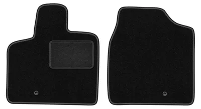 Produktbild von Velours-Fußmatten Vorne passend für Dodge Caravan IV (7 Personen, Bj. 2008-2016) –  schwarz, passgenau, mit Befestigungen set 2 Stk. - STANDARD