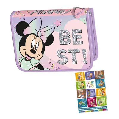 Produktbild von Federtasche Disney Minnie Mouse Federmappe Federmäppchen Schüleretui Stiftetasche Schlamper-Etui Schul-Etui ohne Inhalt inkl Hausaufgabenheft