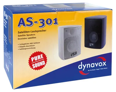 Produktbild von Dynavox AS-301 Lautsprecher Paar Heimkino Büro Surround Wandmontage Schwarz