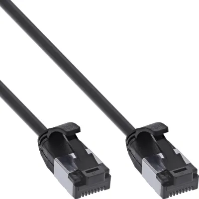Obrázok produktu pre InLine® patch kábel slim, U/FTP, Cat.8.1, TPE bezhalogénový, čierny, 0,3 m