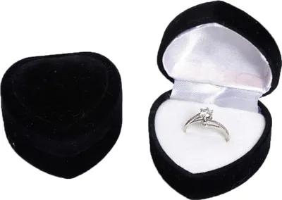 Produktbild von Herzform Fingerring Ohrstecker Schmuck Display Halter Aufbewahrungsbox Container-Schwarz-Weiss